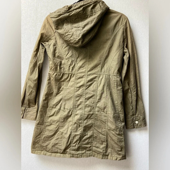 Tough Jeansmith ultility hooded zip up trench jacket Sz  S - Picture 2 of 9